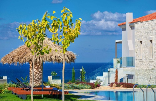Stavromenos Villa | Seaview Villa with Private Heated Seaview Pool & Hammam 800m from beach & shops