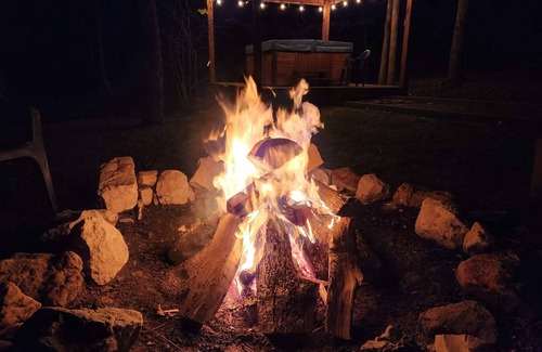 Means Ski Chalet | Secluded 2-BD cabin, tranquil mountain setting. Hot Tub Gazebo! Wood fireplace.