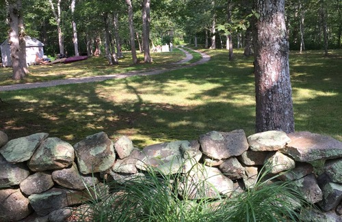 Chilmark House | Secluded house in the woods with deck, streamside firepit, Vincent Beach nearby
