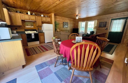 Manistee Cabin | Secluded log cabin in Manistee Nat'l Forest with access to Lake Michigan beach.