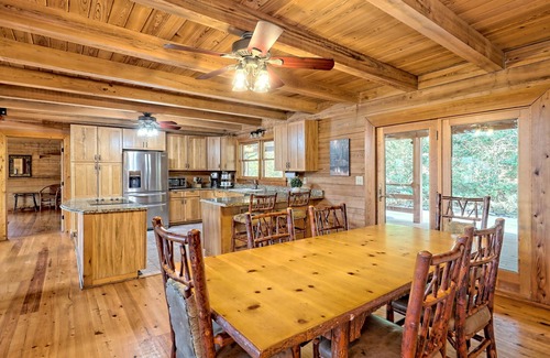 Sautee Nacoochee Cabin | Secluded Mountain Lodge & Waterfront Cabin w/King Beds, Firepit, Game Room.