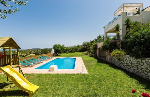 Agia Triada Villa | Secluded Villa w/Private Pool, Children Play Area, Pool table, BBQ & Sea Views