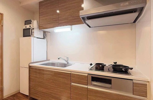 Hiroshima City Centre Apartment | Secure 1BR Apt with Dining & Living Space