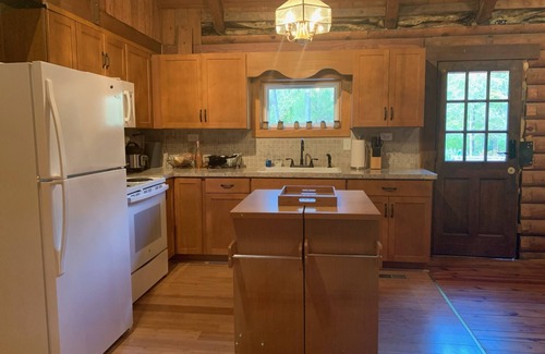 Apex House | Serene Log Home w pond, fenced-in yard & pastures