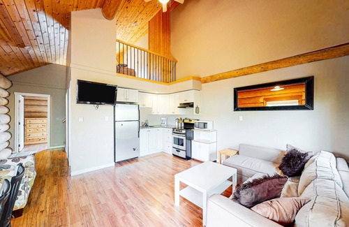 Lac Le Jeune Cabin | Side-by-side cabins with decks, 2 full kitchens, and free internet