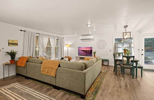 Burley House | Situated opposite Horseshoe Lake, this home offers a peaceful retreat!