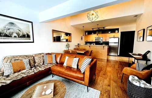 Golden Condo | Ski in/out with brand new hot tub. Top floor Palliser Lodge.