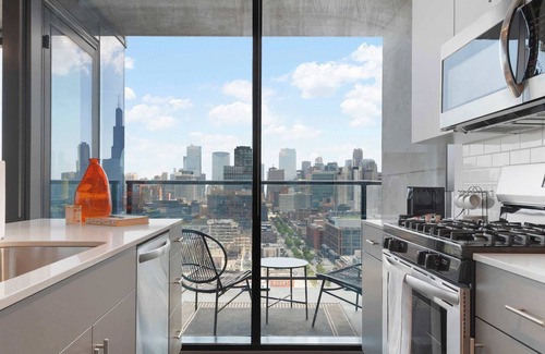 Near West Side Apartment | Sky-High 2BR w/Gym & City Views