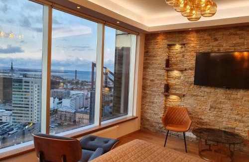 Maakri Apartment | Skyview Suite - Breathtaking Views From Bed and From Jacuzzi. City Center Skyscraper Upper Floors