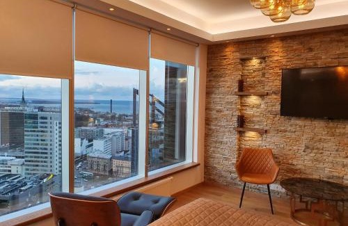 Maakri Apartment | Skyview Suite - Breathtaking Views From Bed and From Jacuzzi. City Center Skyscraper Upper Floors