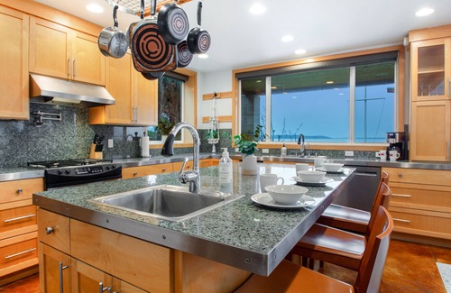Camano Island House | Soundfront home with water views, patio/deck, firepit, grill, fireplace, & WiFi