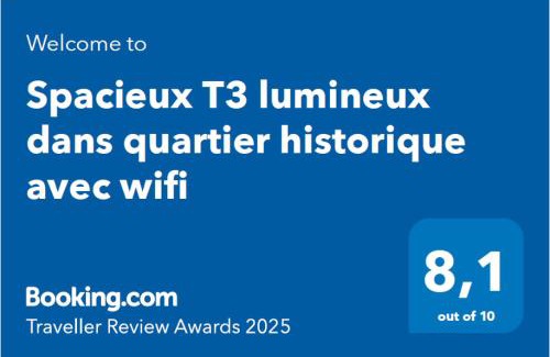 Redon Apartment | Spacieux T3 lumineux dans quartier historique avec wifi