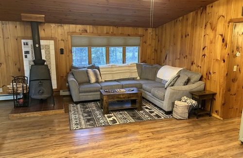 Bath House | Spacious, family and pet friendly getaway in the White Mountains.