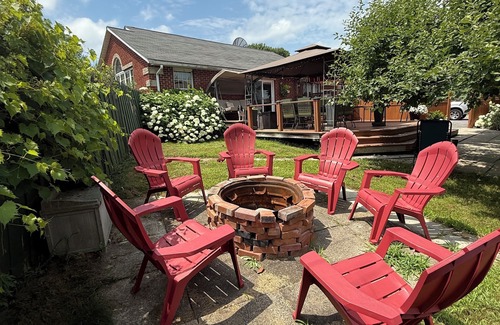 Elizabethtown-Kitley House | Spacious Farmhouse Retreat - pet friendly, pool, deck, Orchard views, and more.