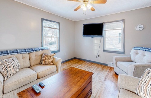 Lewiston House | Spacious home in a central location with a firepit, enclosed yard, and W/D