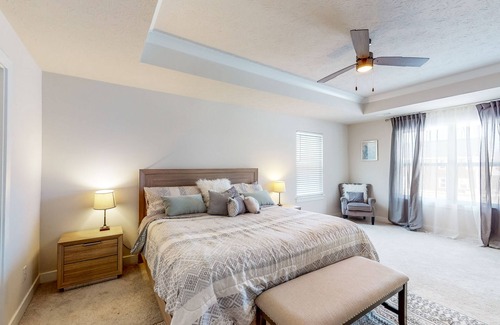 Plainfield House | Spacious home outside Indianapolis with office, full kitchen, patio, W/D & AC