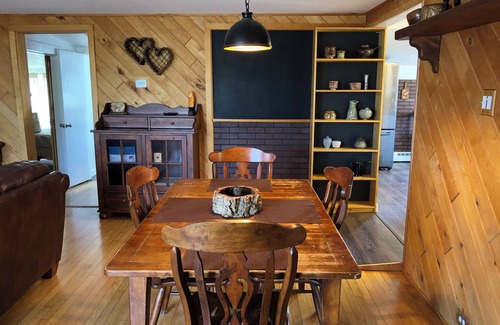Calumet House | Spacious home with charming lodge feel – In town, one block from trails!