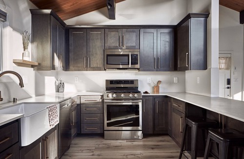 Crestline House | Spacious home with modern finishes, beautiful views, 2 decks & fireplace