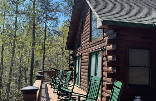 Lake Lure House | Spacious Log Home, Waterfront, Very Private, Book now for Family Vacations