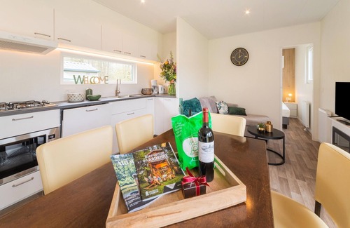 Erezee House | Spacious mobile home with terrace, near a brook