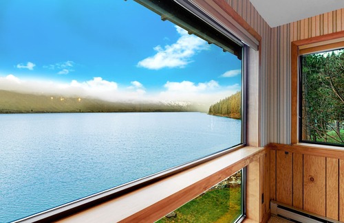 Joseph House | Spacious waterfront home on Wallowa Lake with dock & fireplace