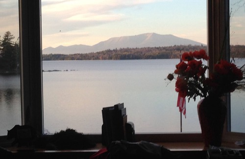Millinocket Cottage | Spectacular Waterfront, Mountain view, Private Maine Cabin