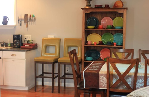 Three Oaks Apartment | Stay in downtown Three Oaks overlooking the main street!