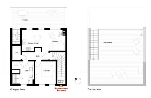 Tossens Apartment | Steernkieker- traumhafte Ferienwohnung mit zwei Dachterrassen