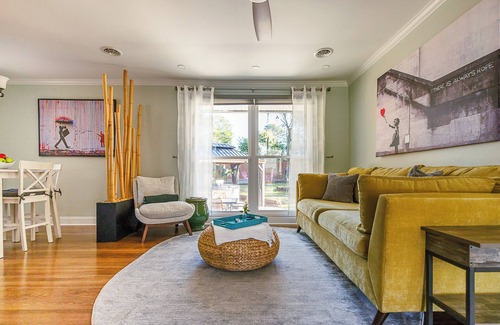 Terry Sanford Cottage | Step into Crimson, where tranquility meets luxury in a quiet, safe neighborhood.