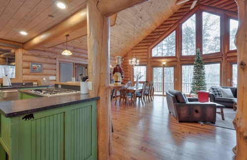 Mill Spring House | Stone Mountain Lodge w Mountain Views Fireplace