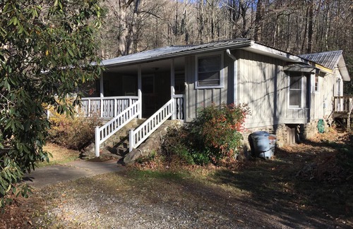 Candler Cottage | Stoney Fork Paradise on the Creek!-Private HotTub, Fireplace,Romantic,Wi-Fi,Pets