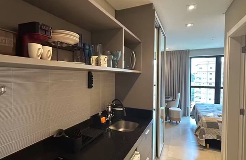Centro Apartment | Studio A - VIP with kitchen, sea view, 1 minute walk to the beach in Itapema