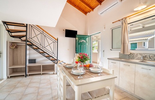 Arillas Apartment | Studio Apartment 'Premier Upstairs 6' with Sea View, Wi-Fi and Air Conditioning