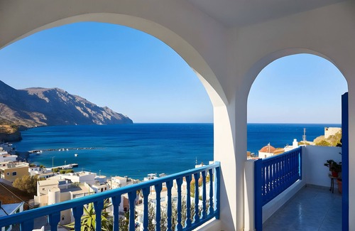 Diafani Apartment | Studio Apartment 'Double No 2' with Sea View, Wi-Fi and Air Conditioning