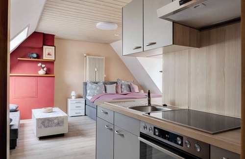 Bad Waldsee Apartment | Studio Apartment 'Fewo-4u' in the City of Bad Waldsee with Balcony and Wi-Fi