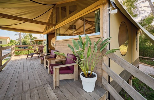 Piombino RV Rental | Studio Apartment 'Suite Glamping Vicino Al Mare' with Private Terrace and Wi-Fi