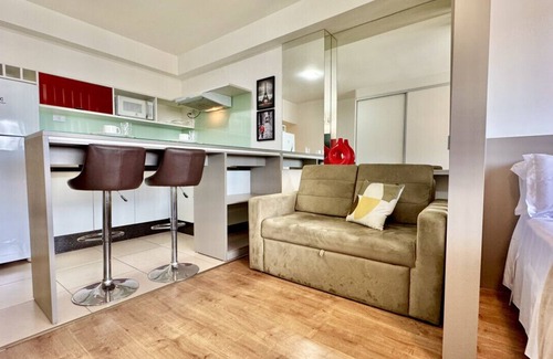 Matriz Apartment | Studio in front of Shopping Curitiba, with garage