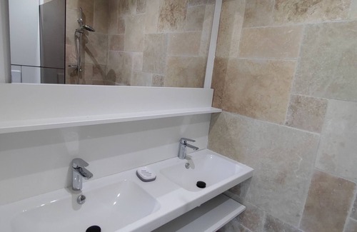 Saint-Andre-Lachamp Apartment | Studio of the Blue House of Ardèche - with access to the pool and the river