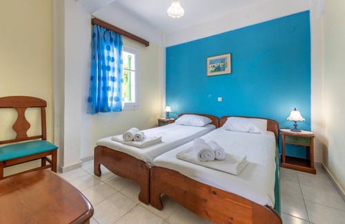 Vathy Apartment | Studio 'Veronis 1' with Sea View, Shared Pool & Wi-Fi
