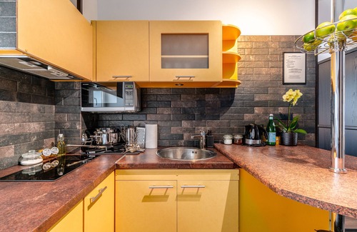 Zemgale Suburb Apartment | Studio with charmic electric fireplace for a romantic getaway