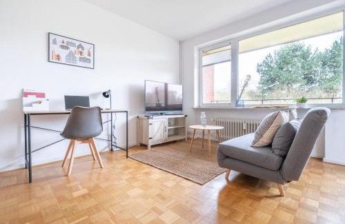 Nordstadt Apartment | Studioapartment mit Küche und großem Balkon