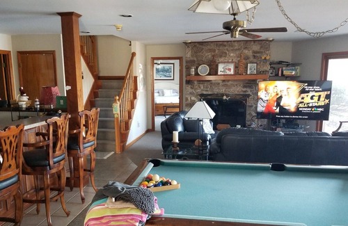 Penhook House | Stunning lake front with private dock and pontoon boat available for rent