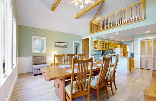 Moultonborough House | Stunning lakefront hideaway with water view, beach access & dock