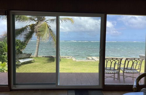 Hauula Apartment | Stunning Oceanfront— Ocean/Sunrise View. Steps to the Beach. AC bedroom