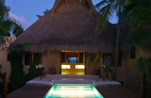 Chacchoben Villa | Stunning private beach villa with pool, lagoon and cinema. Includes chef & food