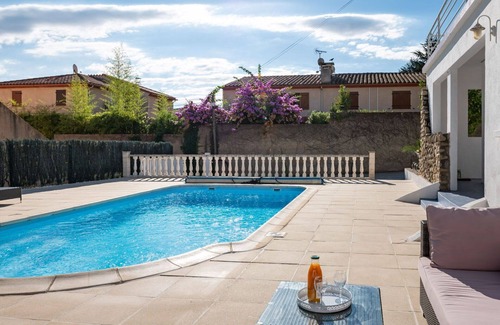 Plage d'Argeles House | Stunning private villa for 8 people with WIFI, A/C, private pool, TV and terrace