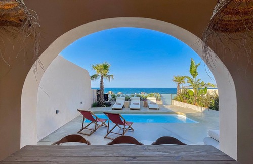 Kalyves Villa | Stunning Seafront Crete Villa | Villa Evander | Private Heated Pool |.
