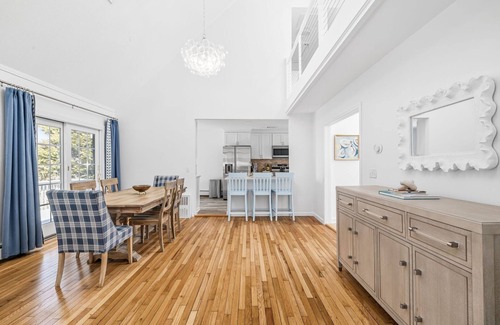Narragansett House | Stylish coastal retreat w/water views, cozy outdoor firepit &shower, alfresco dining&more!