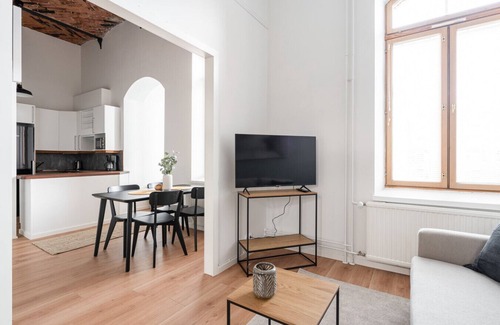 Tampere Apartment | Stylish Historical Loft with Sauna & Free Parking