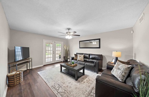La Porte Apartment | Stylish Home Minutes from the Beach with Backyard Bliss